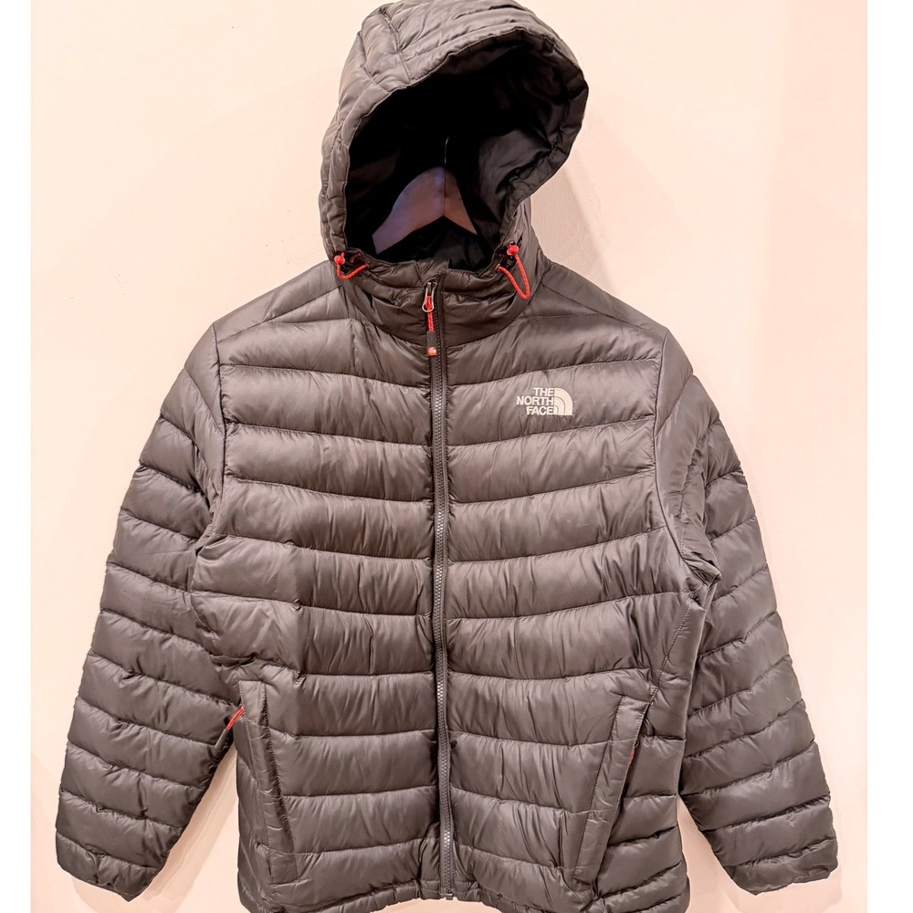 The North Face Summit Series Mens Black Goose Down Puffer Hooded Jacket Large